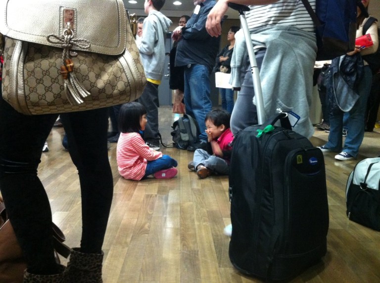 While waiting to clear the custom at Incheon Airport